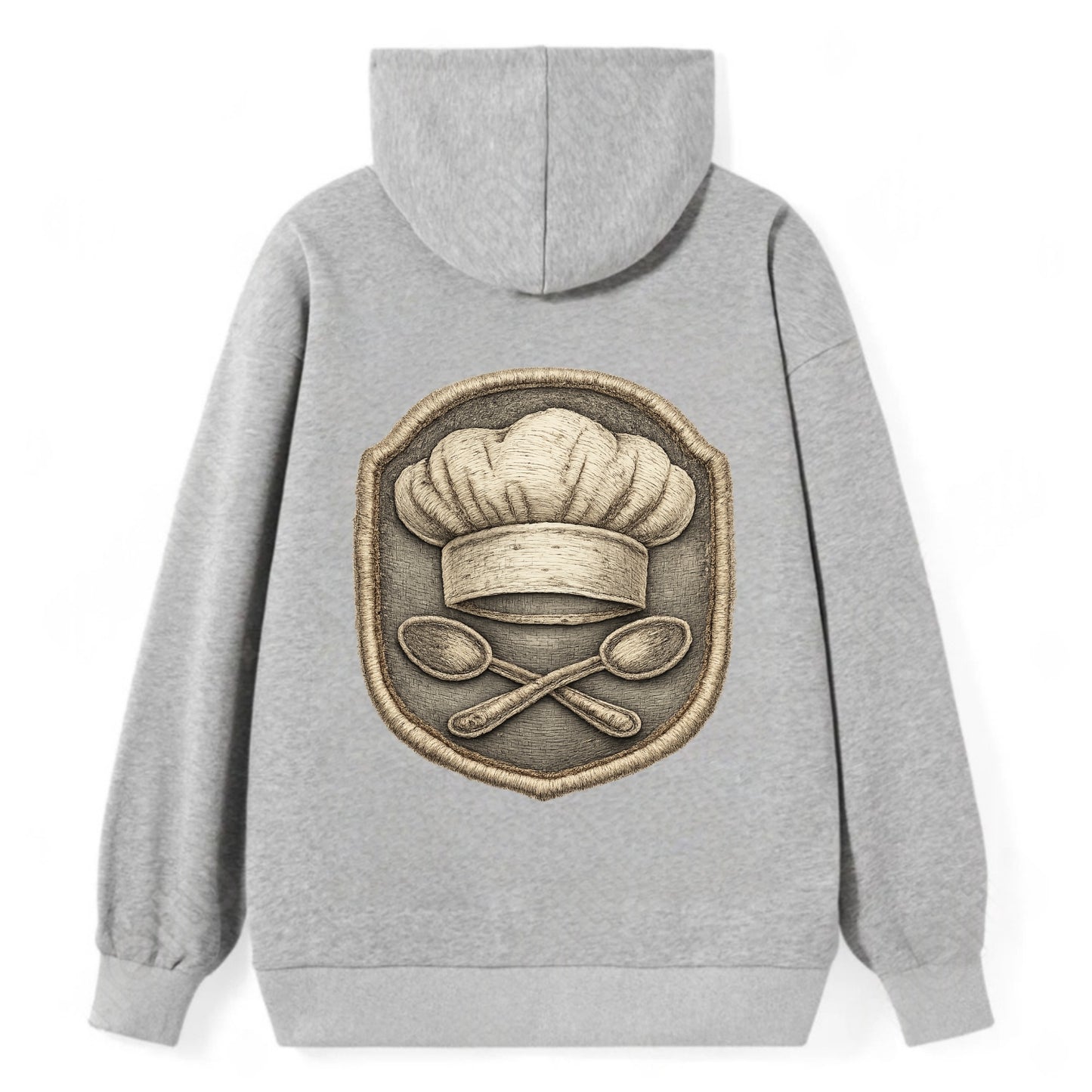 COOKING CHEF HAT - toque blanche with crossed spoons in white and silver - Classic Pullover Hoodie - Grey