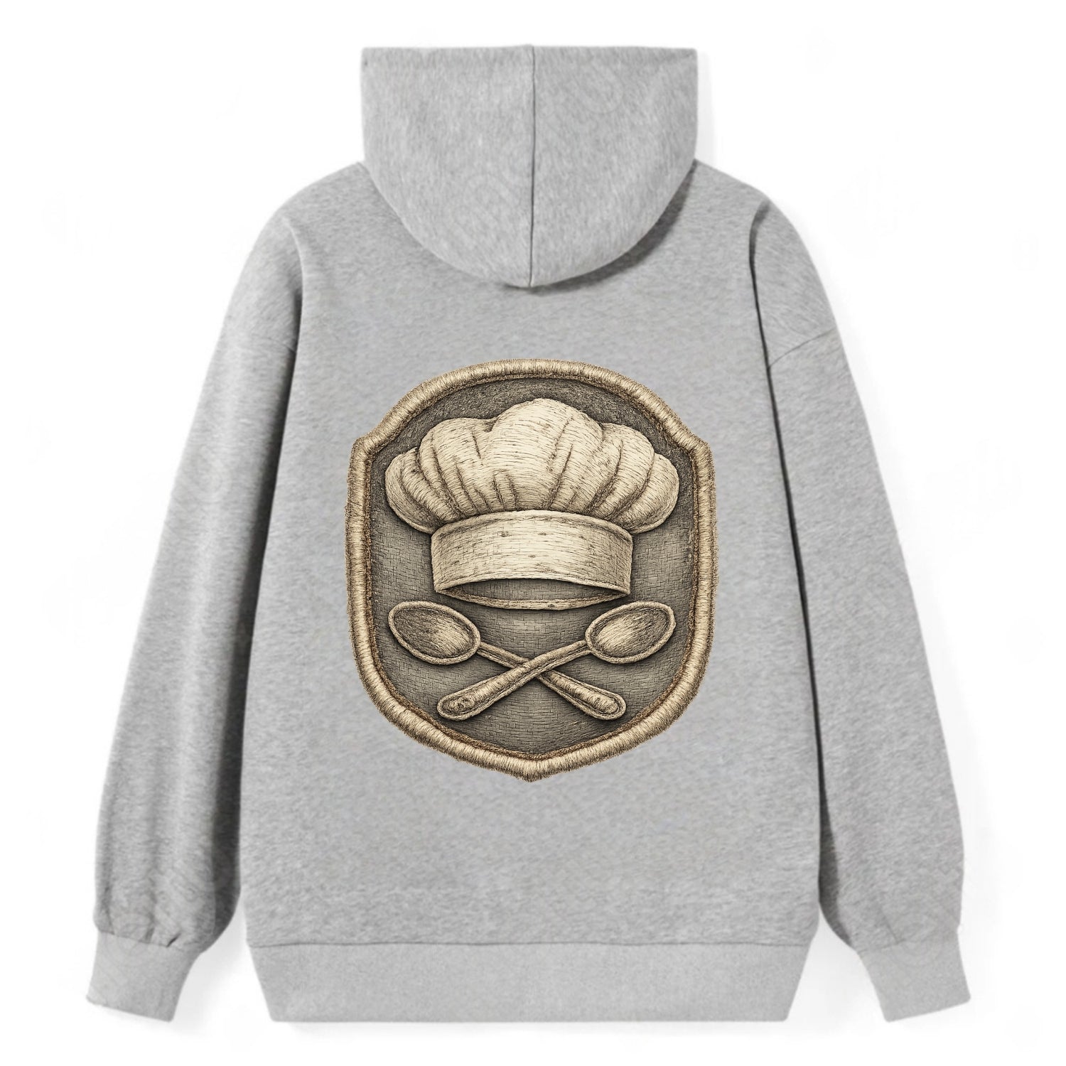 COOKING CHEF HAT - toque blanche with crossed spoons in white and silver - Classic Pullover Hoodie - Grey