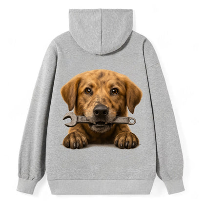 Mechanic Dog  - Classic Pullover Hoodie - Grey