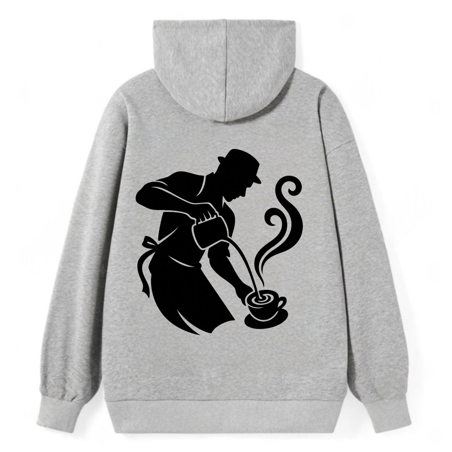 Barista creating latte art - Classic Pullover Hoodie - Grey