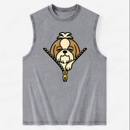Shih Tzu - Vintage Washed Tank - Grey