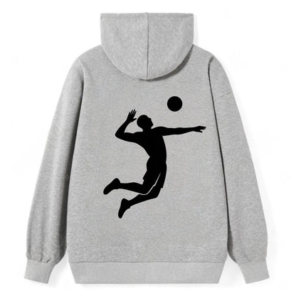 Volleyball player spiking ball - Classic Pullover Hoodie - Grey