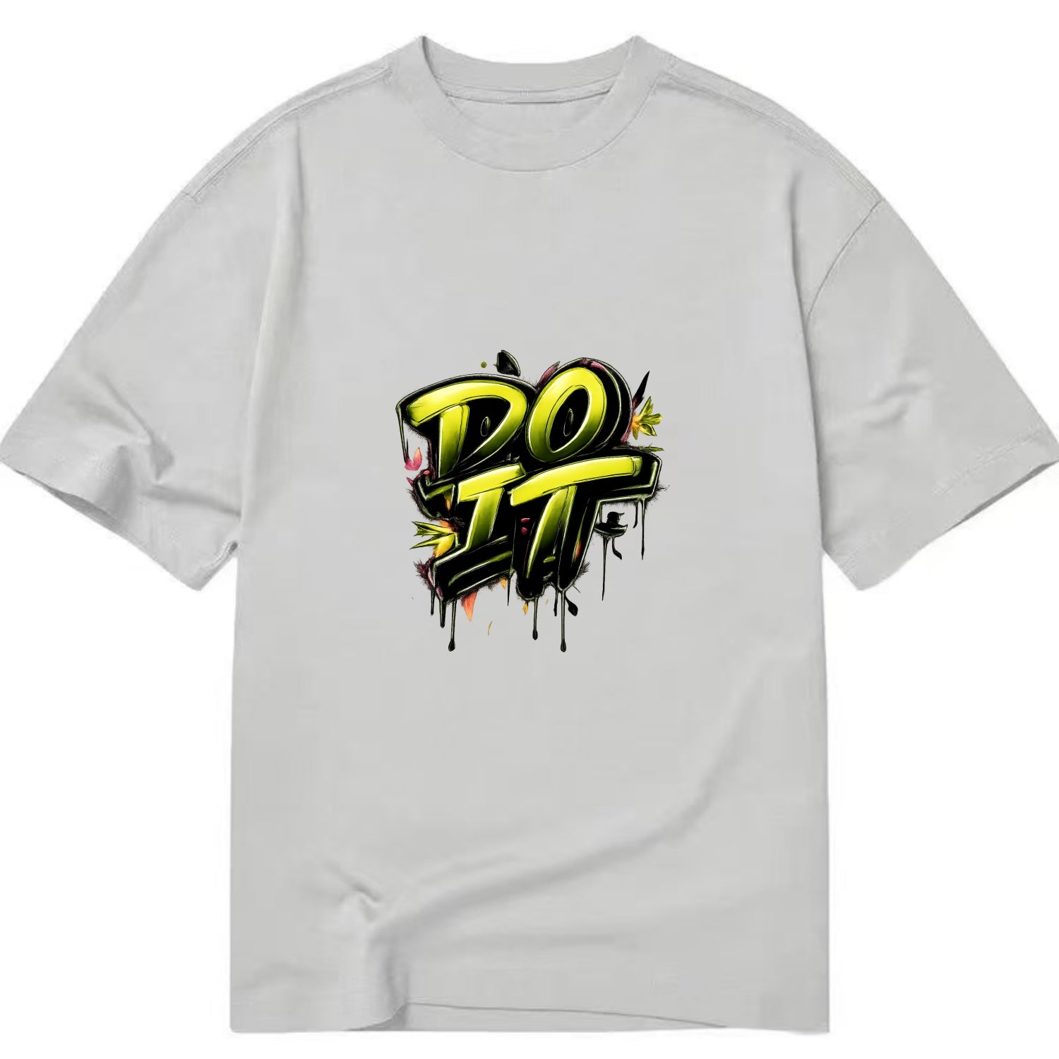 Bold typography design - "DO IT" - just do it, stop waiting - Classic T-shirt - Grey