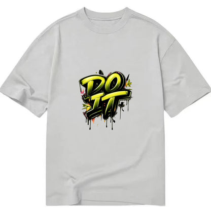 Bold typography design - "DO IT" - just do it, stop waiting - Classic T-shirt - Grey