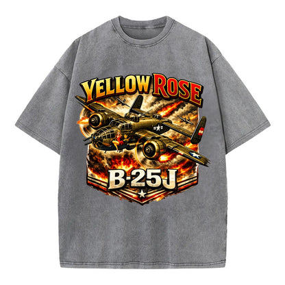 B 25j Yellow Rose - Vintage T-shirt - Grey