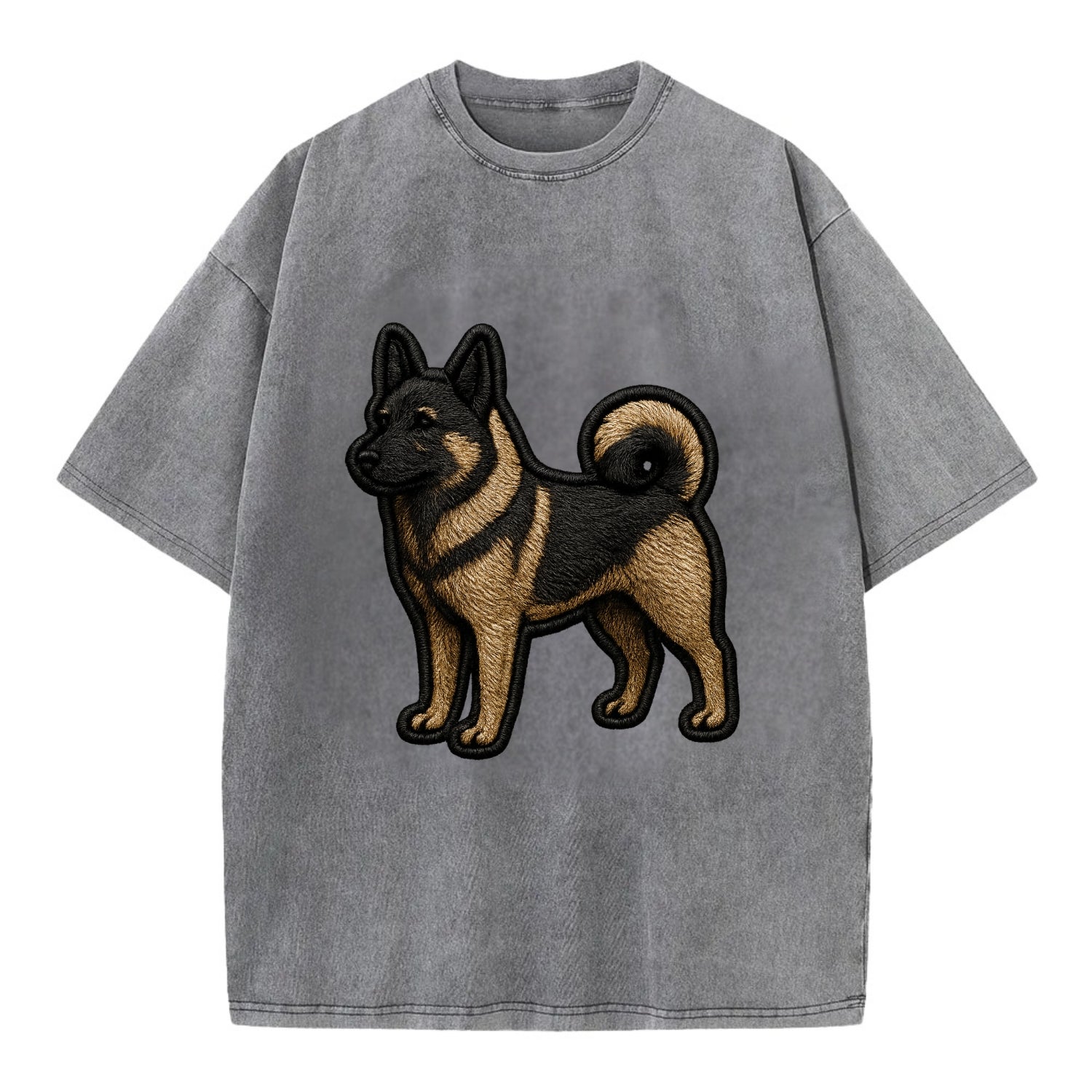 Norwegian Elkhound - Trendy Nordic desig - Vintage T-shirt - Grey