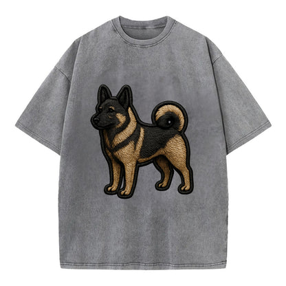 Norwegian Elkhound - Trendy Nordic desig - Vintage T-shirt - Grey