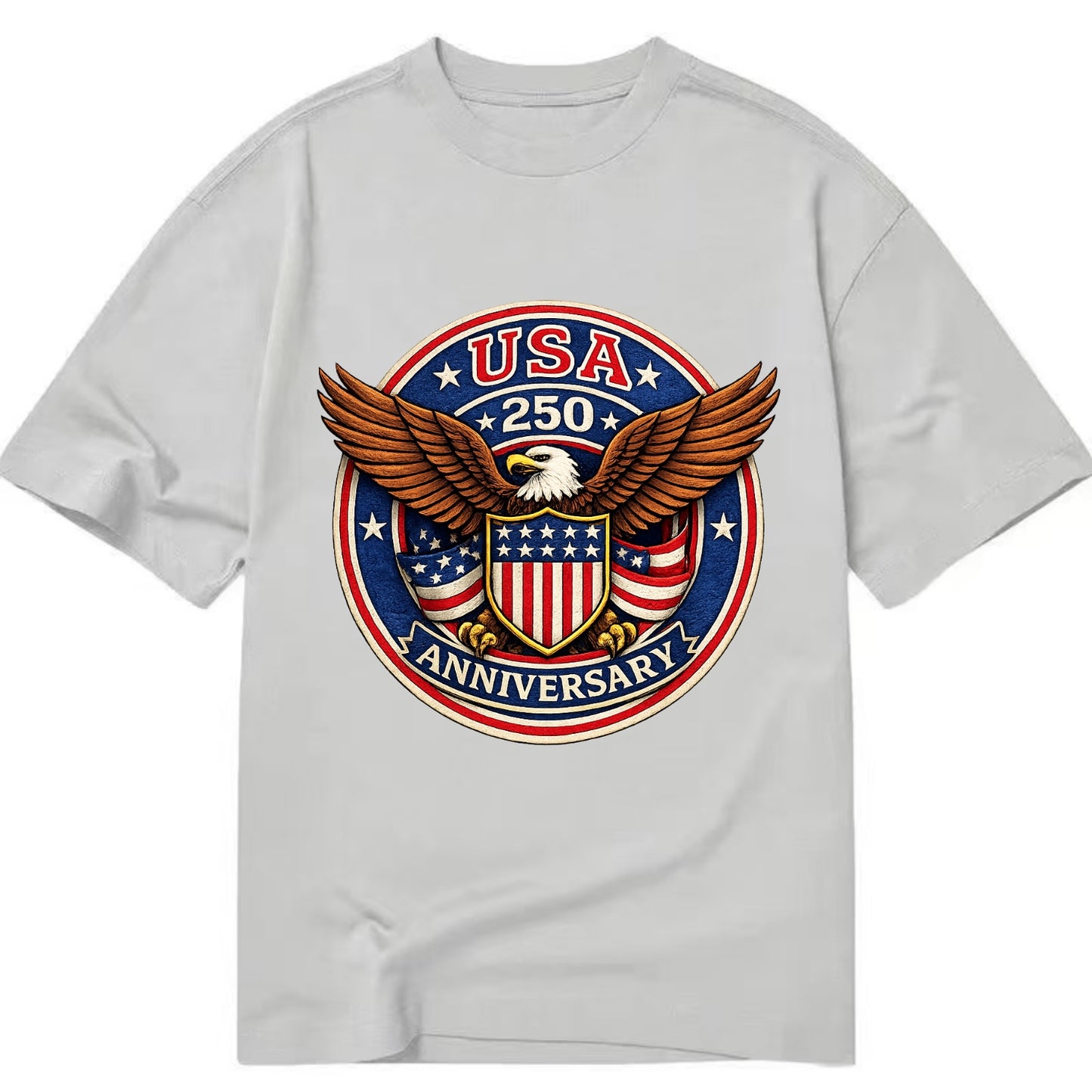 Usa 250 Anniversary Eagle Shield Emblem - Classic T-shirt - Grey