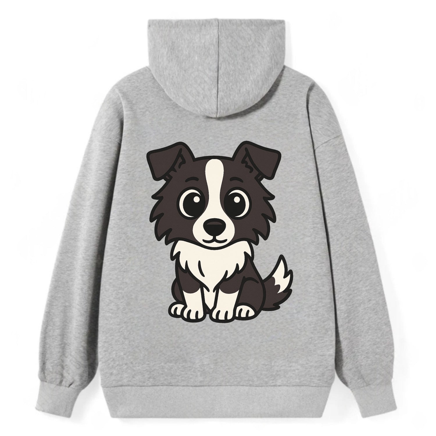 Border Collie - Intense stare sitting pose - Classic Pullover Hoodie - Grey
