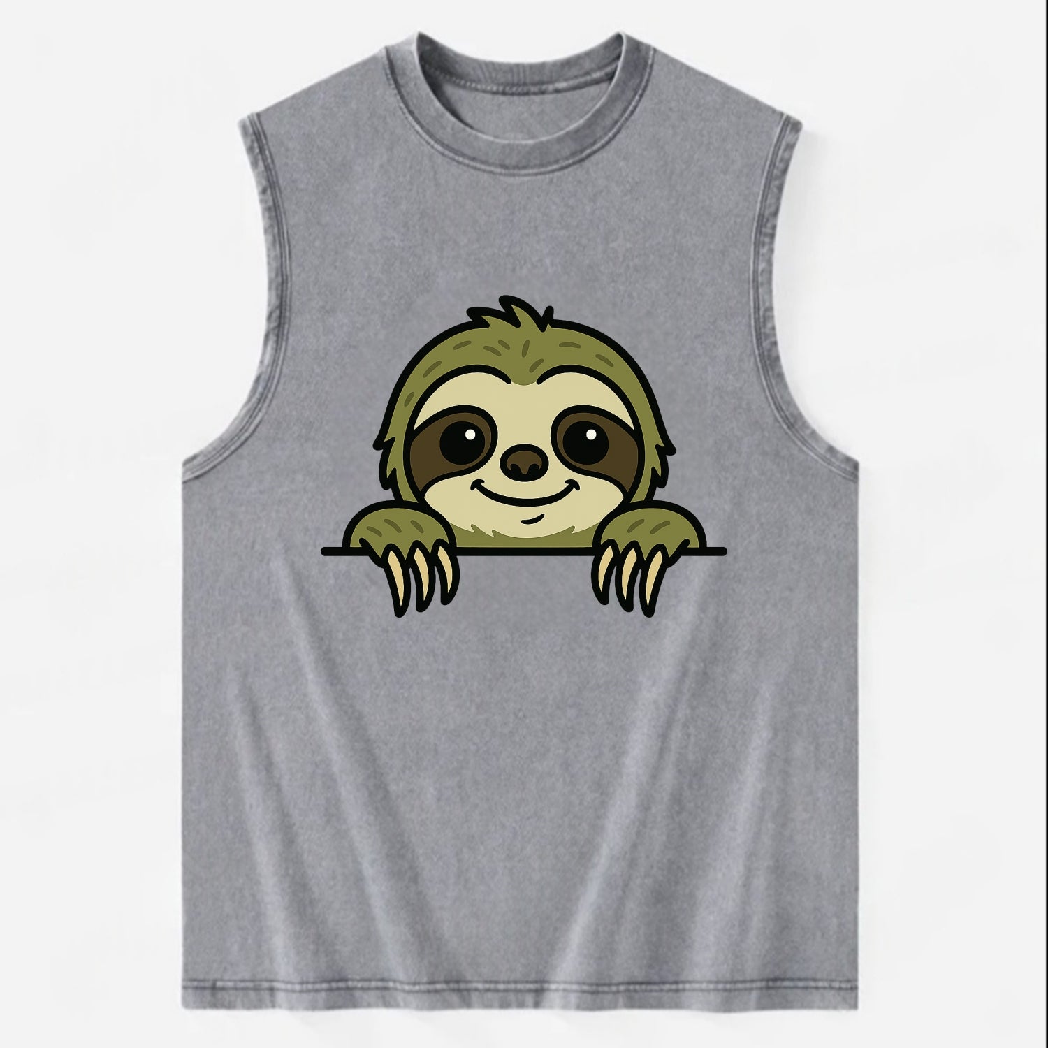 Sloth  - Vintage Washed Tank - Grey