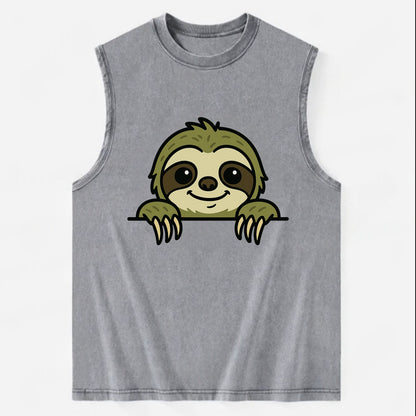 Sloth  - Vintage Washed Tank - Grey