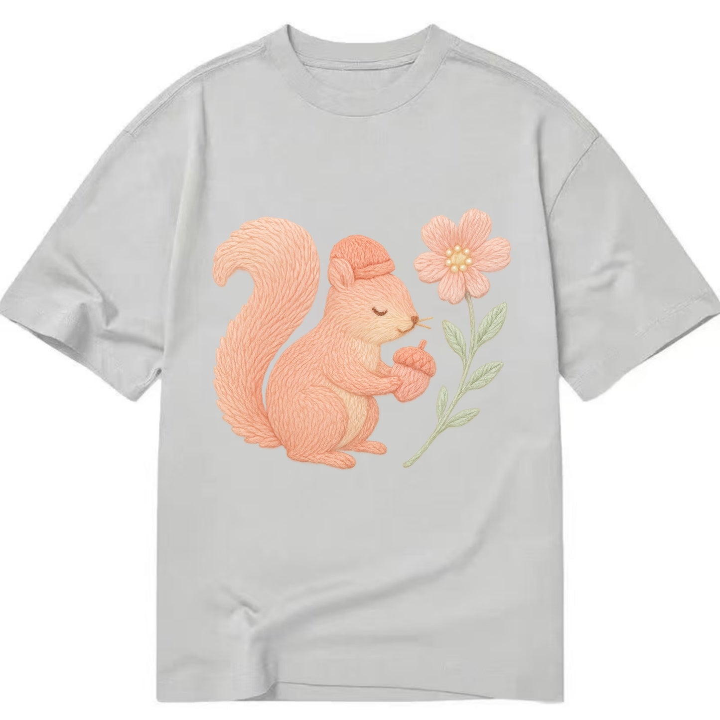 Coral Squirrel - Classic T-shirt - Grey
