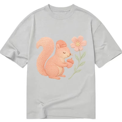 Coral Squirrel - Classic T-shirt - Grey