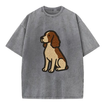 English Springer Spaniel - Modern spanie - Vintage T-shirt - Grey
