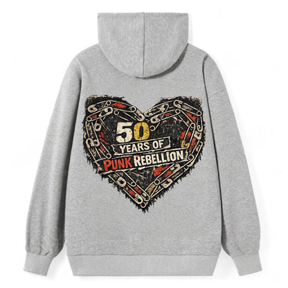 SAFETY PIN LOVE | Heart made of safety pins | Punk romance | DIY jewelry - Classic Pullover Hoodie - Grey