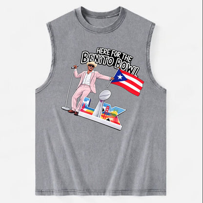 Here For The Bento Bowl - Vintage Washed Tank - Grey