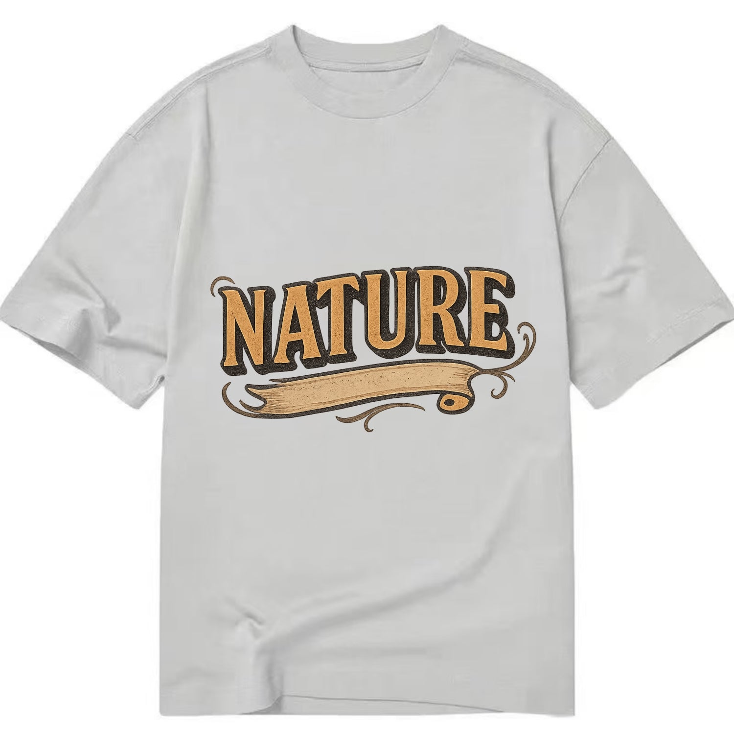 Bold typography design - "NATURE" - natural world, organic - Classic T-shirt - Grey