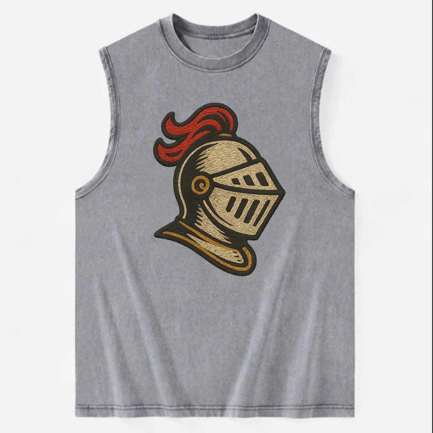 Knight Helmet  - Vintage Washed Tank - Grey