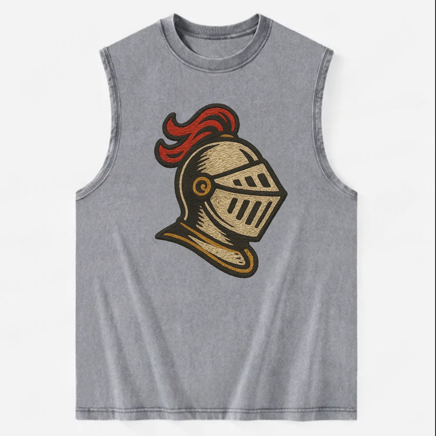 Knight Helmet  - Vintage Washed Tank - Grey