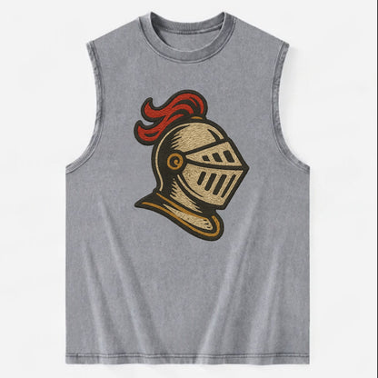 Knight Helmet  - Vintage Washed Tank - Grey