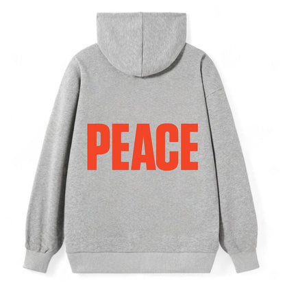 Bold typography design - "PEACE" - inner calm, tranquility, serenity - Classic Pullover Hoodie - Grey