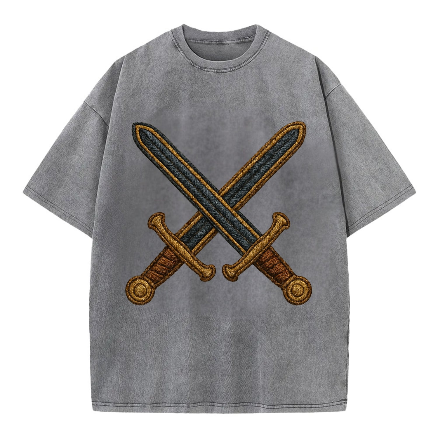 Crossed Swords  - Vintage T-shirt - Grey