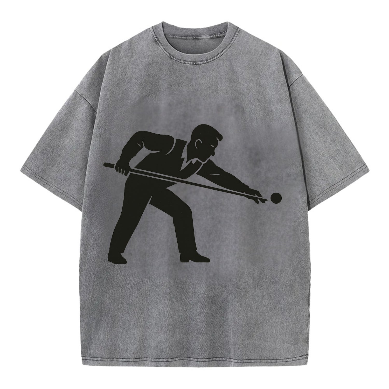 Pool player lining up shot - Vintage T-shirt - Grey
