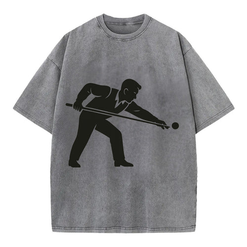Pool player lining up shot - Vintage T-shirt
