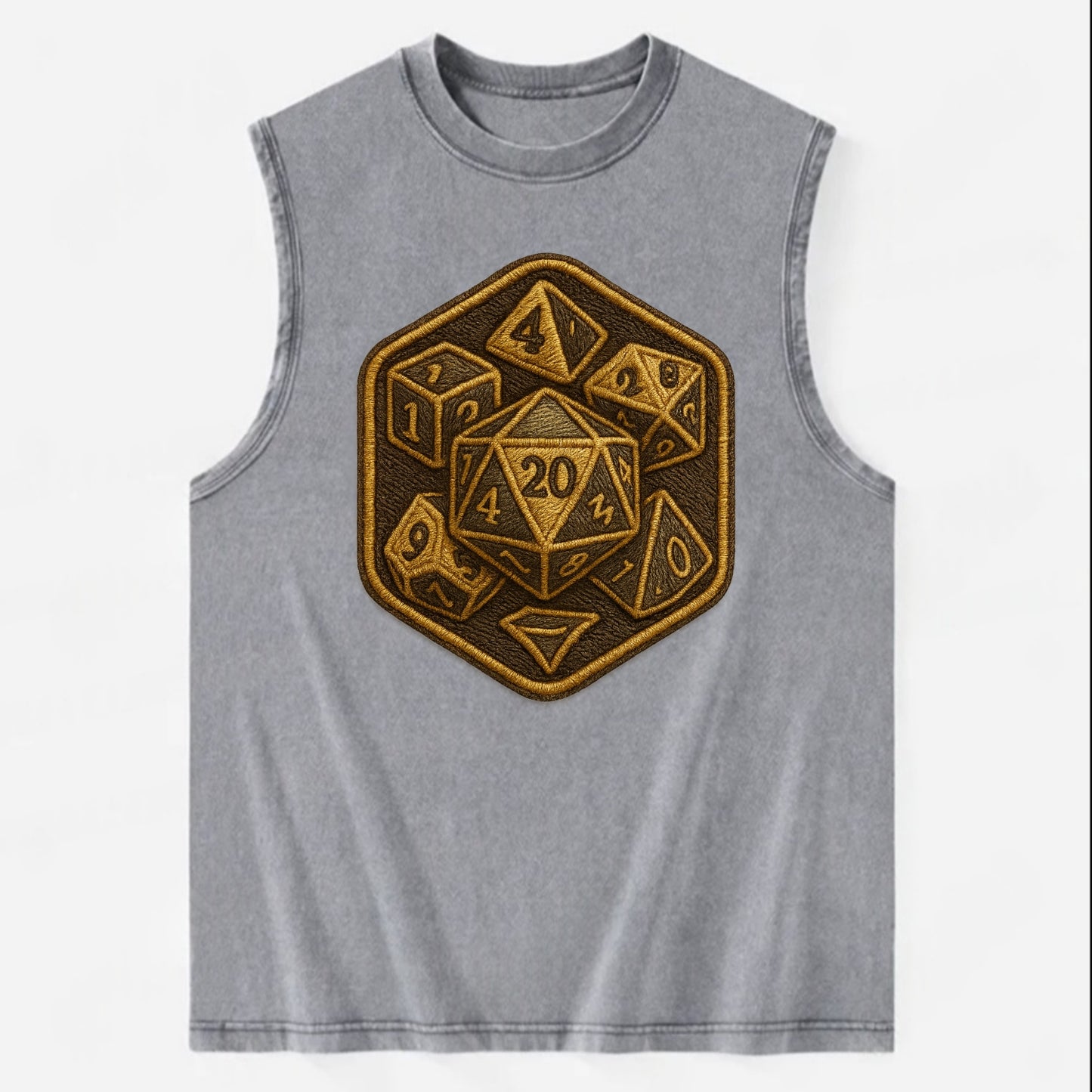 Dice set for tabletop gaming - RPG enthusiast - Vintage Washed Tank - Grey