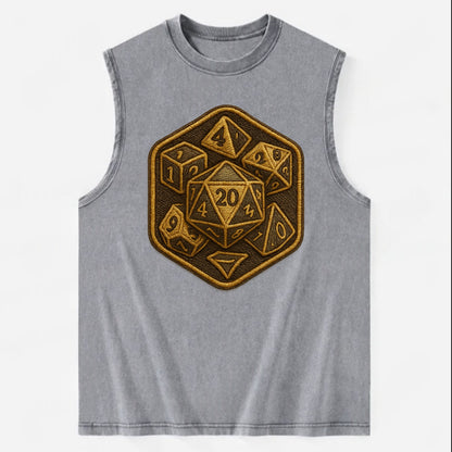 Dice set for tabletop gaming - RPG enthusiast - Vintage Washed Tank - Grey