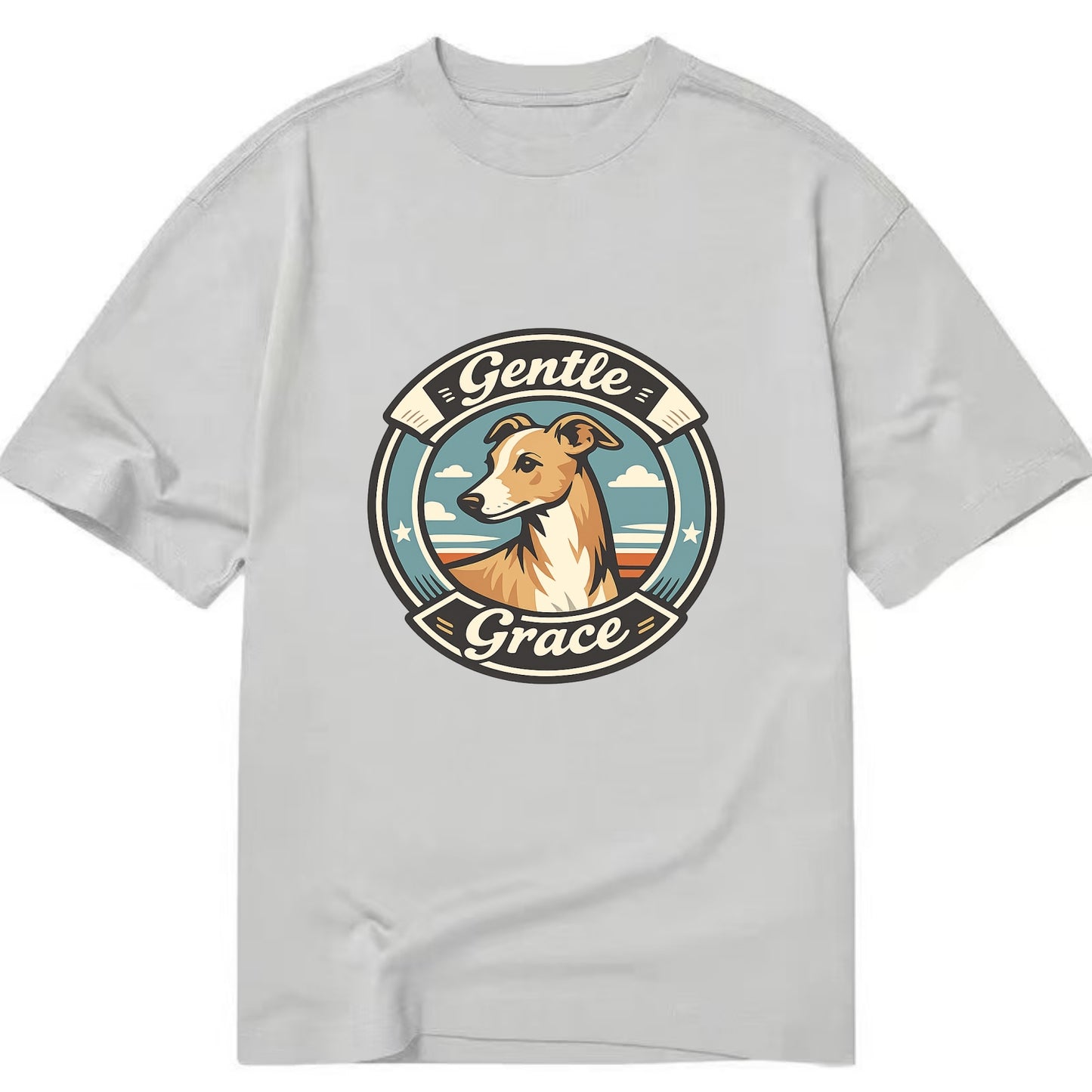Gentle Grace of the Whippet - Classic T-shirt - Grey