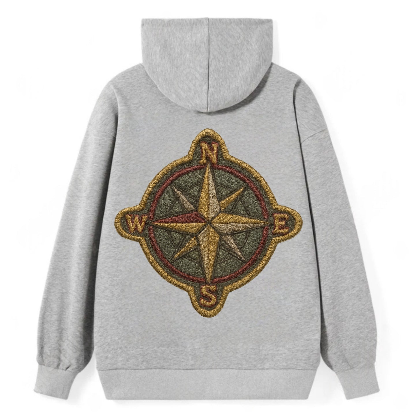 Compass rose with cardinal directions - explorer symbol - Classic Pullover Hoodie - Grey