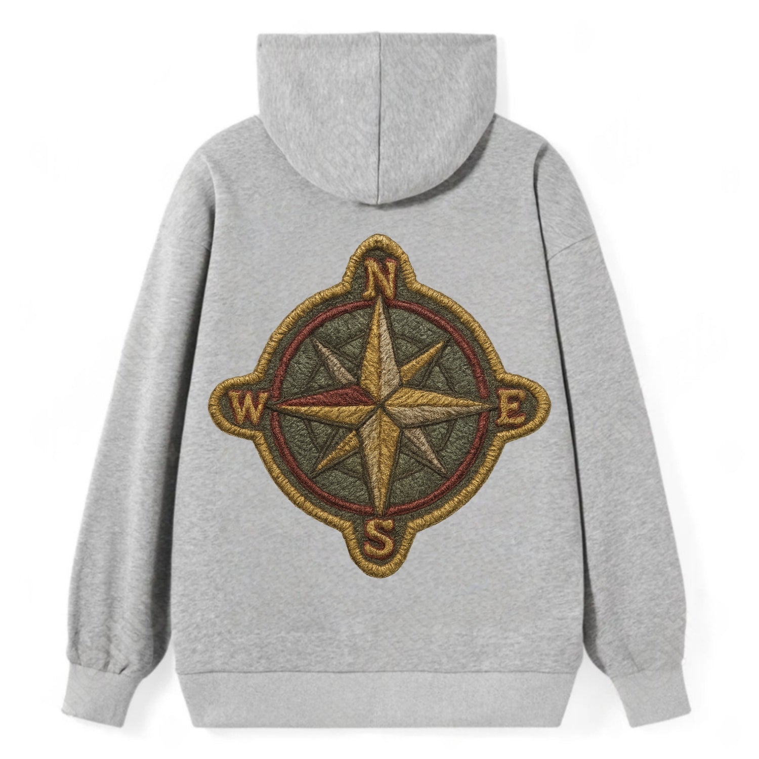 Compass rose with cardinal directions - explorer symbol - Classic Pullover Hoodie - Grey