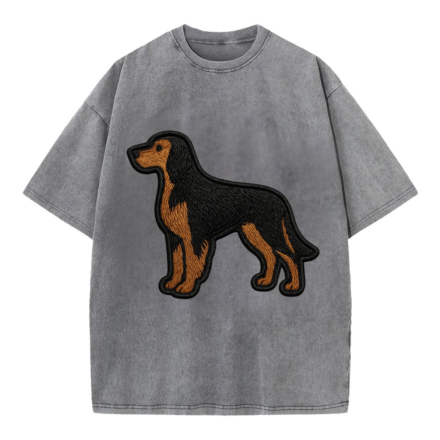 Gordon Setter - Modern setter silhouette - Vintage T-shirt - Grey