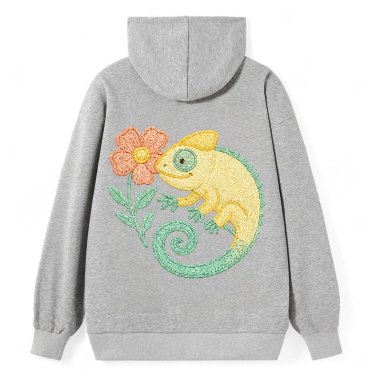 Yellow Chameleon - Classic Pullover Hoodie - Grey