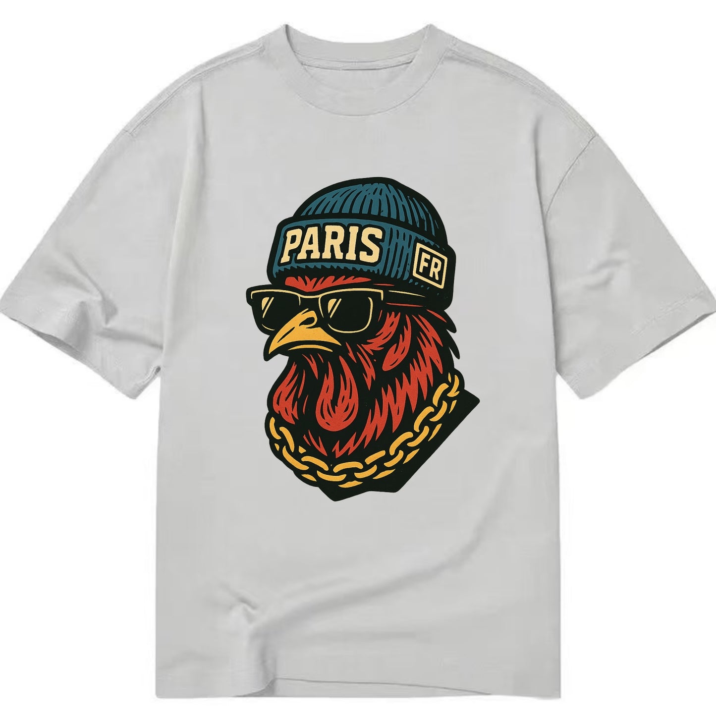 Paris Rooster - Classic T-shirt - Grey