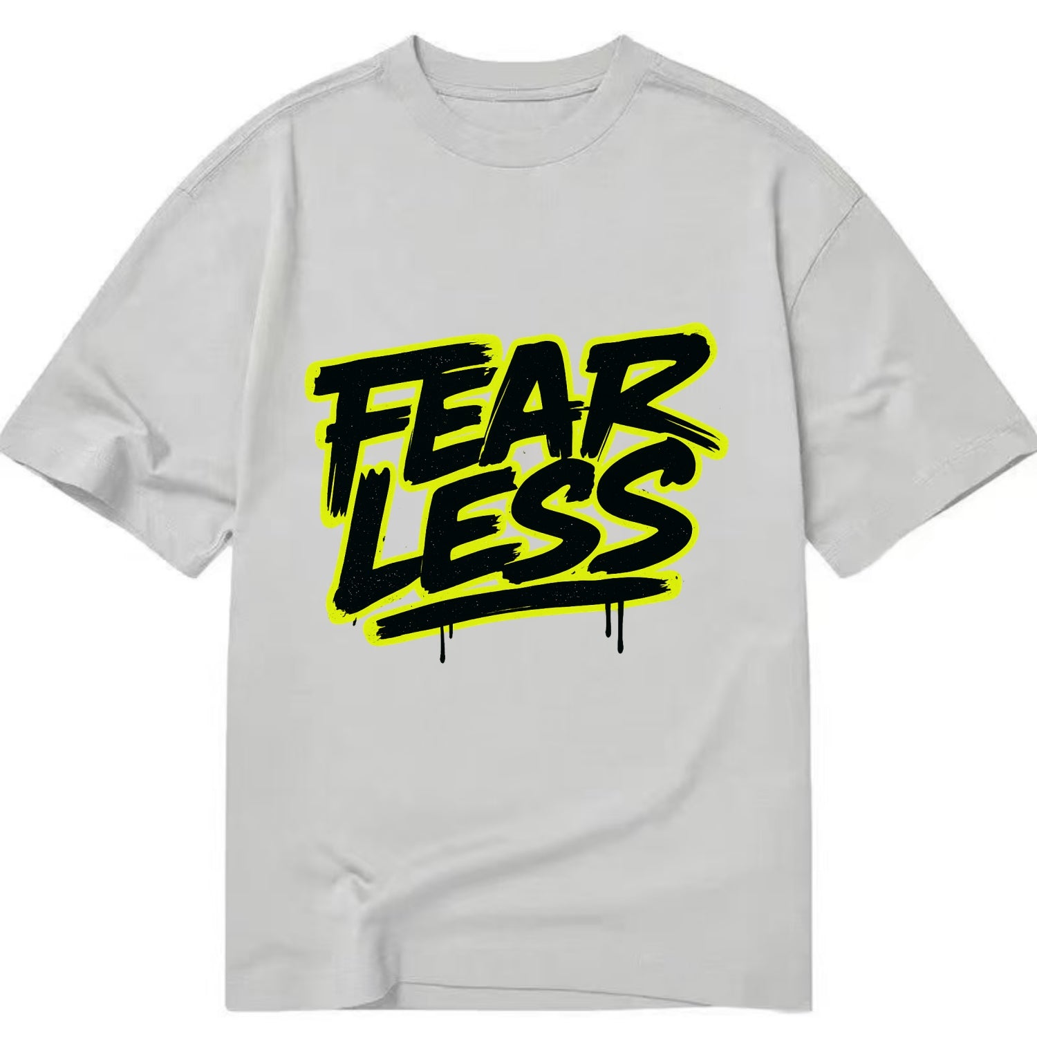 Bold typography design - "FEARLESS" - courage, bravery, facing challenges head on - Classic T-shirt - Grey