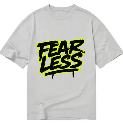 Bold typography design - "FEARLESS" - courage, bravery, facing challenges head on - Classic T-shirt - Grey