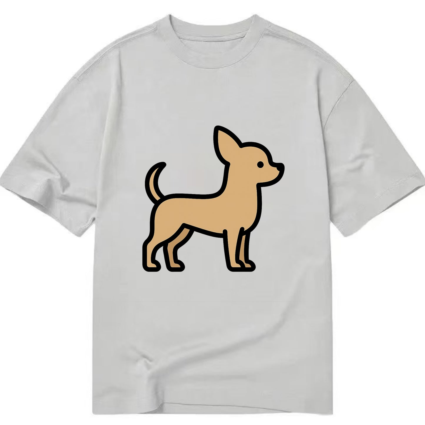Chihuahua - Tan smooth coat flat side profile - Classic T-shirt - Grey