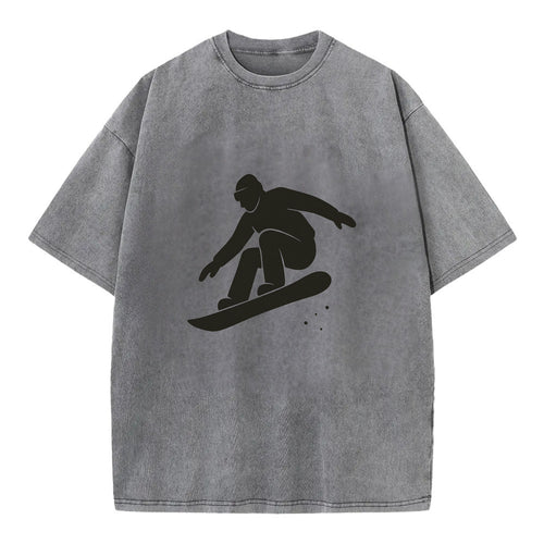 Snowboarder catching air off a jump - Vintage T-shirt