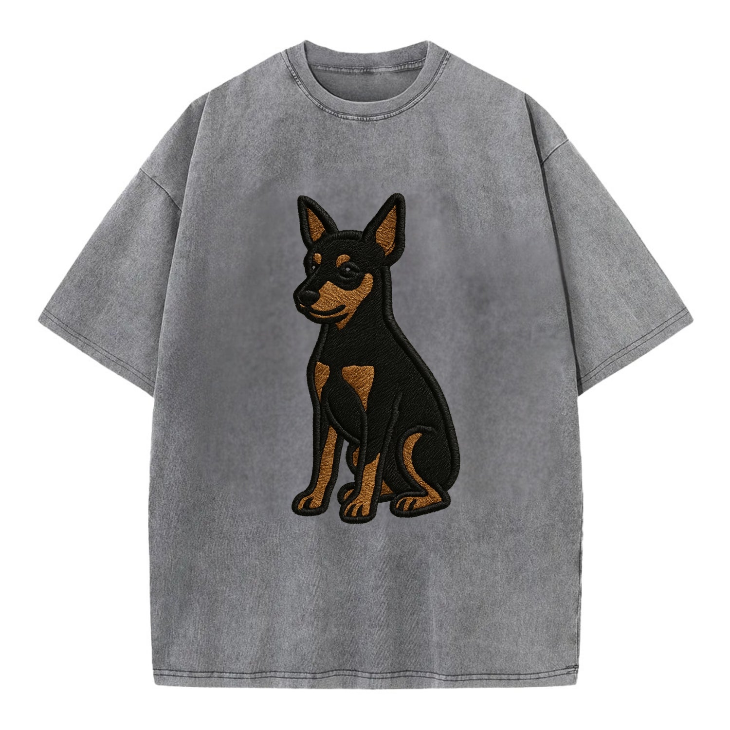 Miniature Pinscher - Black and tan sitti Vintage T-shirt - Grey