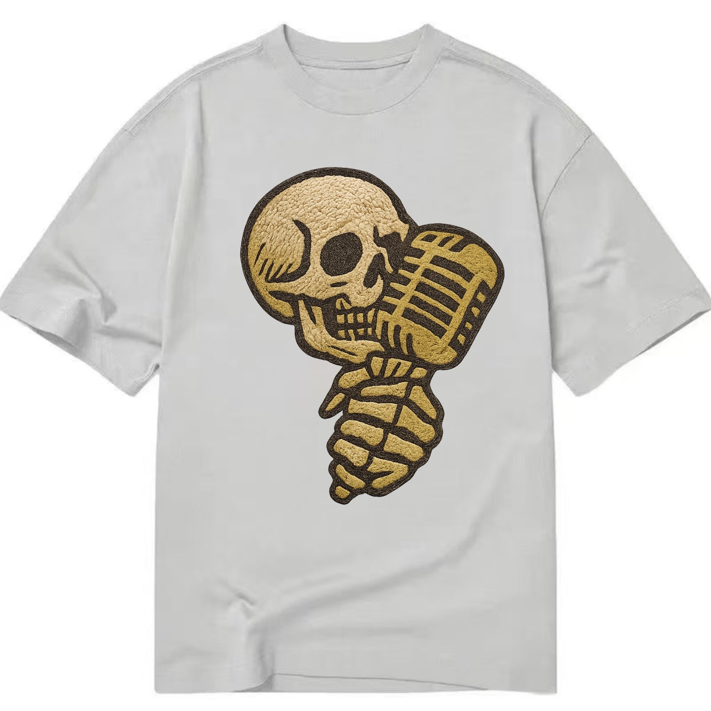 Skull Microphone  - Classic T-shirt - Grey