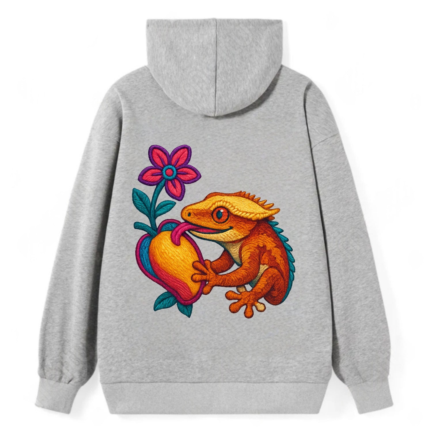 Crested Gecko - Classic Pullover Hoodie - Grey
