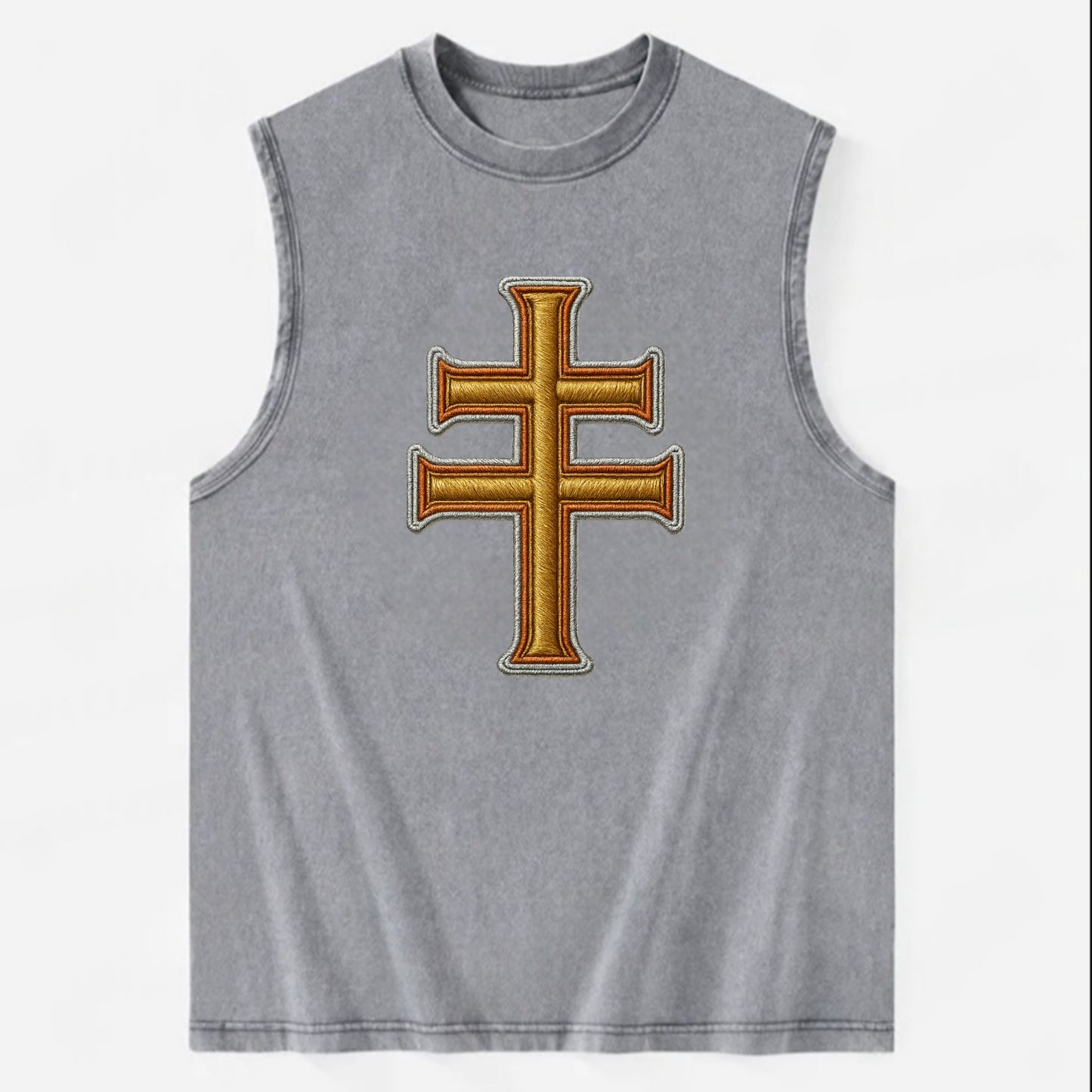 Patriarchal Cross - Vintage Washed Tank - Grey