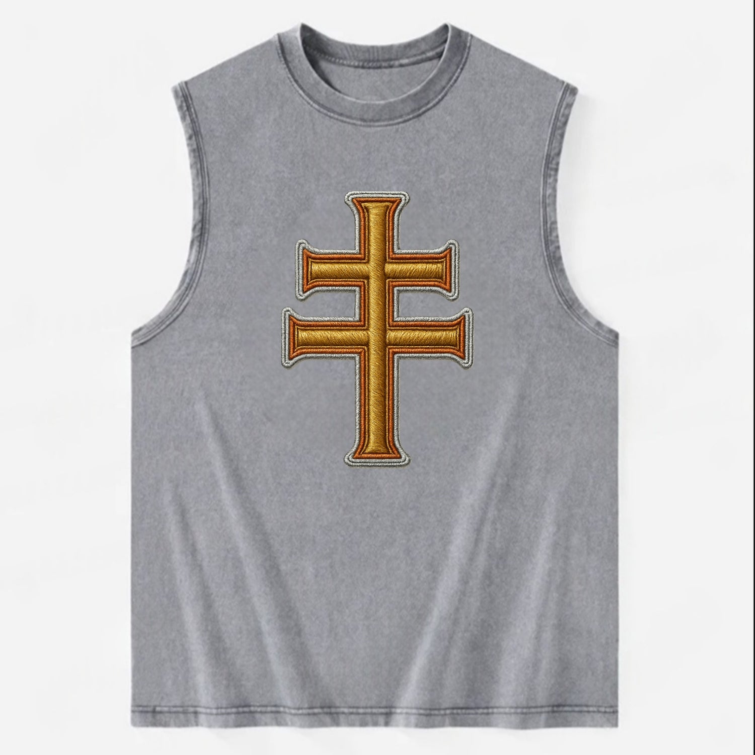 Patriarchal Cross - Vintage Washed Tank - Grey