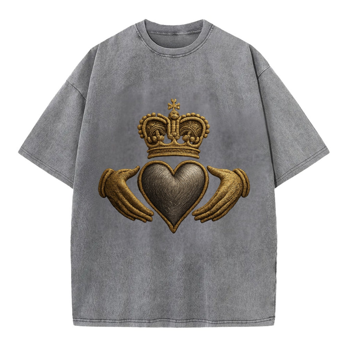 Claddagh Symbol  - Vintage T-shirt - Grey
