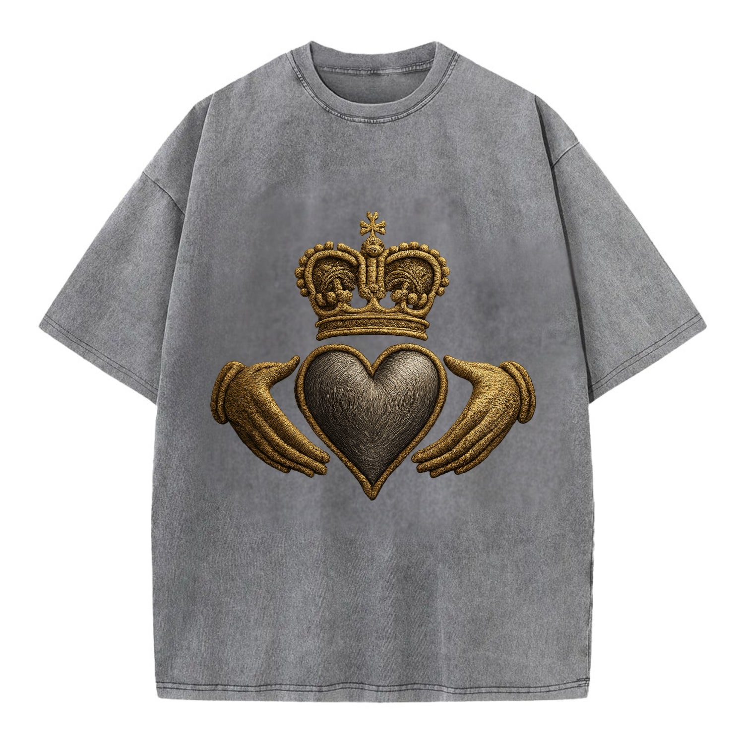 Claddagh Symbol  - Vintage T-shirt - Grey