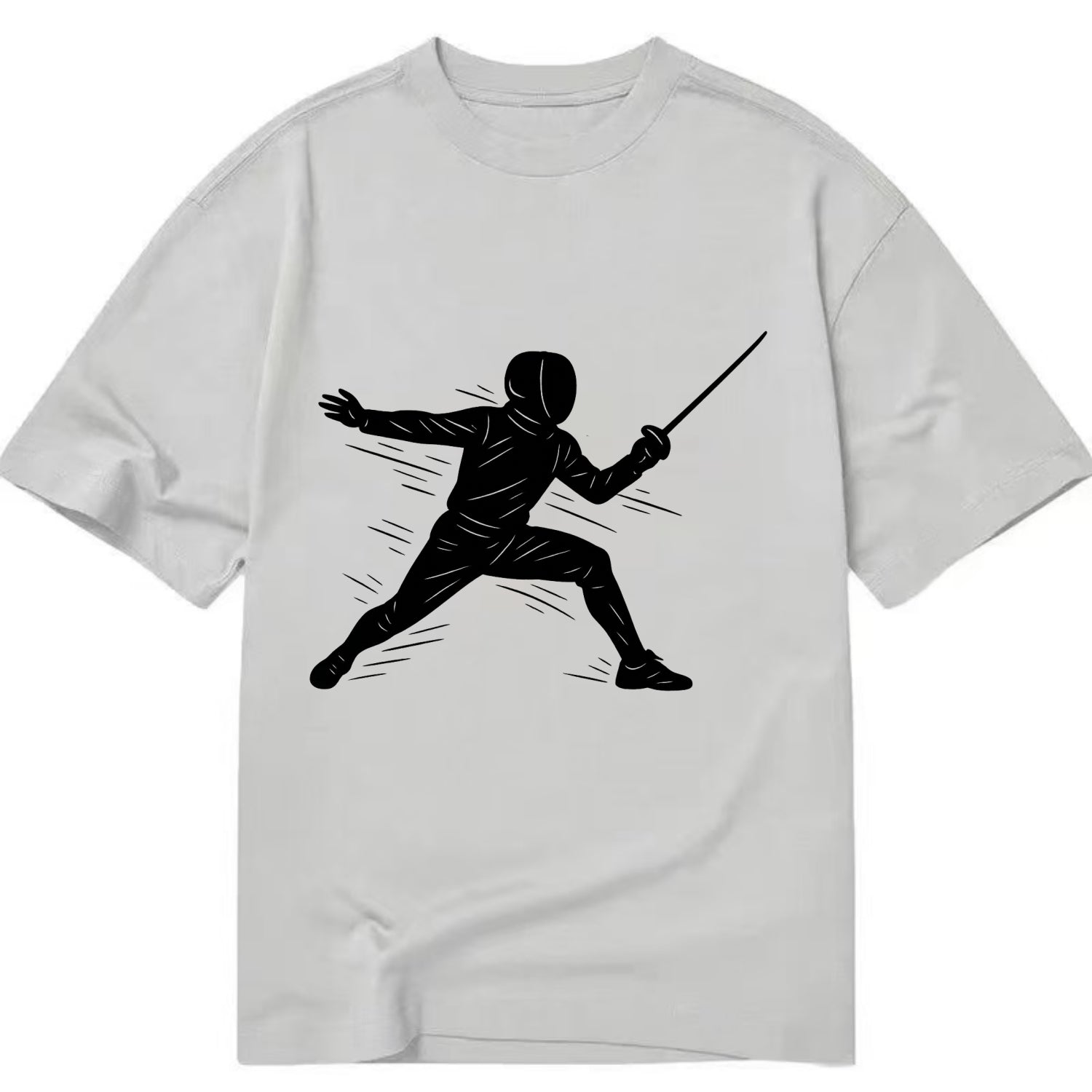 Fencer lunging attack position - Classic T-shirt - Grey