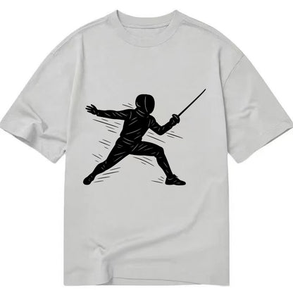 Fencer lunging attack position - Classic T-shirt - Grey