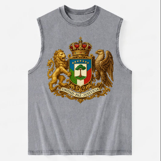 Equatorial Guinea Silk Cotton Tree Emblem - Vintage Washed Tank - Grey
